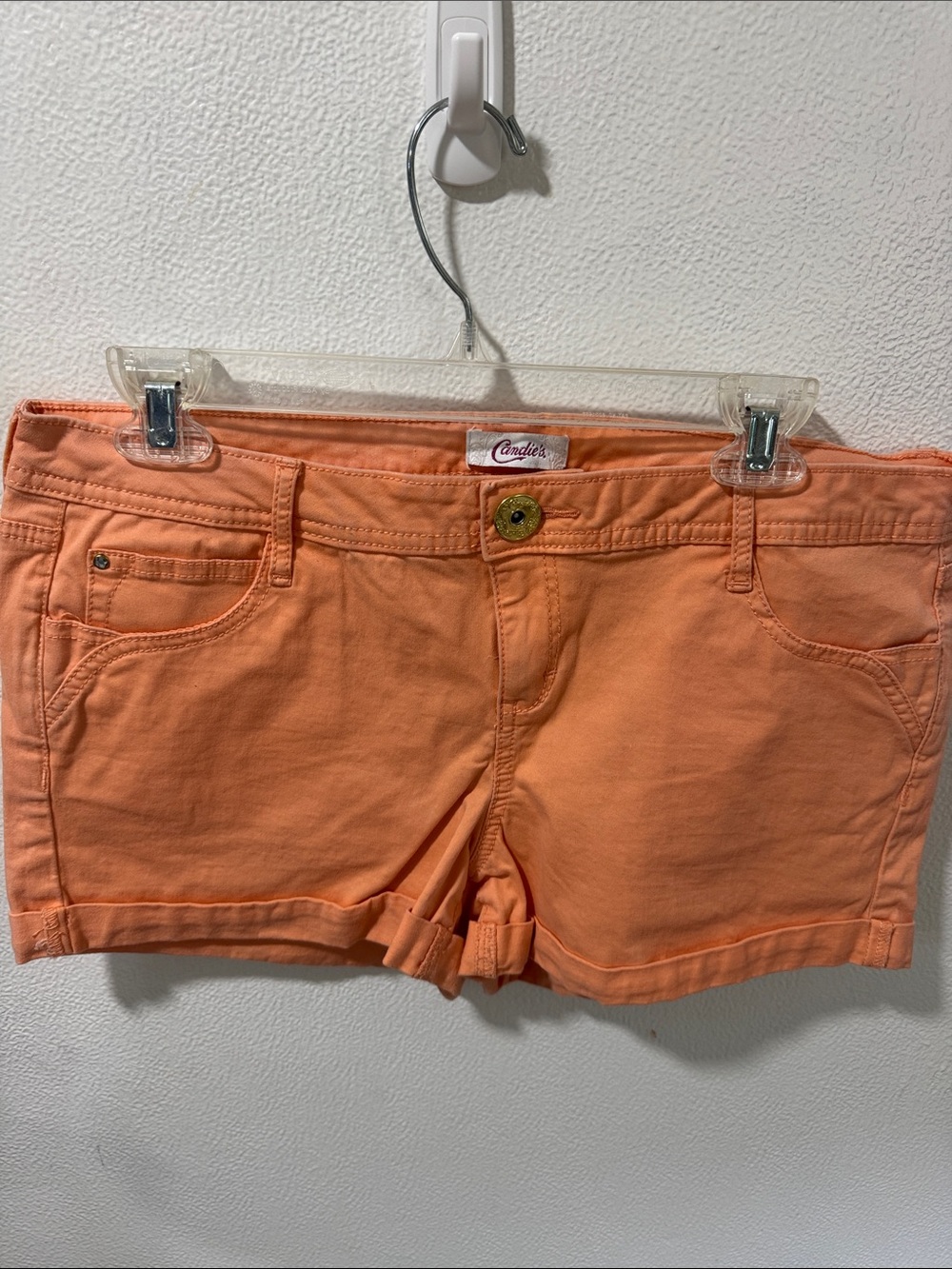 Candie's Peach-Orange Women's Denim Shorts